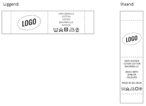 Liggend en staand label