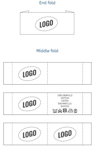 Horizontal label with logo with end fold or middle fold