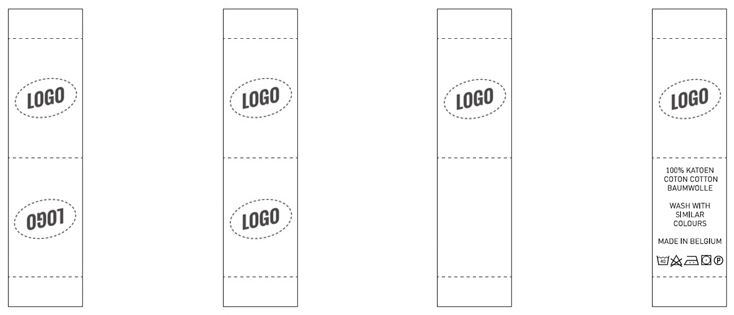 Vertical label with middle fold